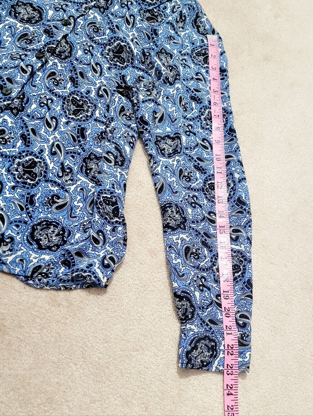 Michael Kors 100% Silk Paisley Button Front Blouse Women’s Size 14 Office Career - Picture 11 of 14